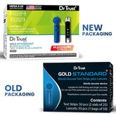 Dr Trust USA Gold Standard Blood Glucose Test Strips Plus Lancets - 50 Strips (Black)